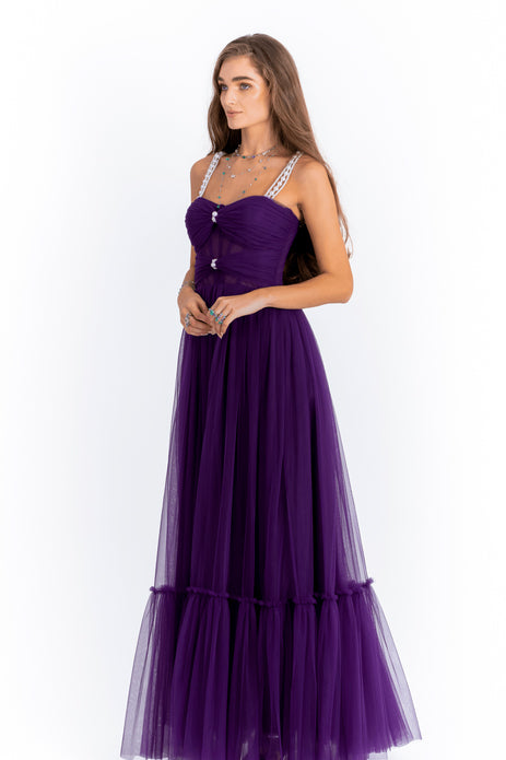 Corset Tulle With Pearl Straps