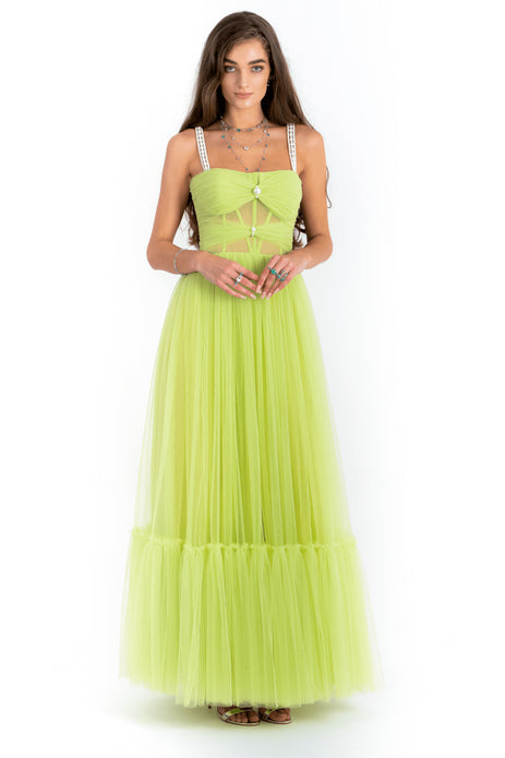 Corset Tulle With Pearl Straps