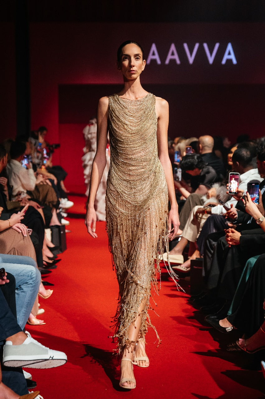 Fully Beaded Sleeveless Gown