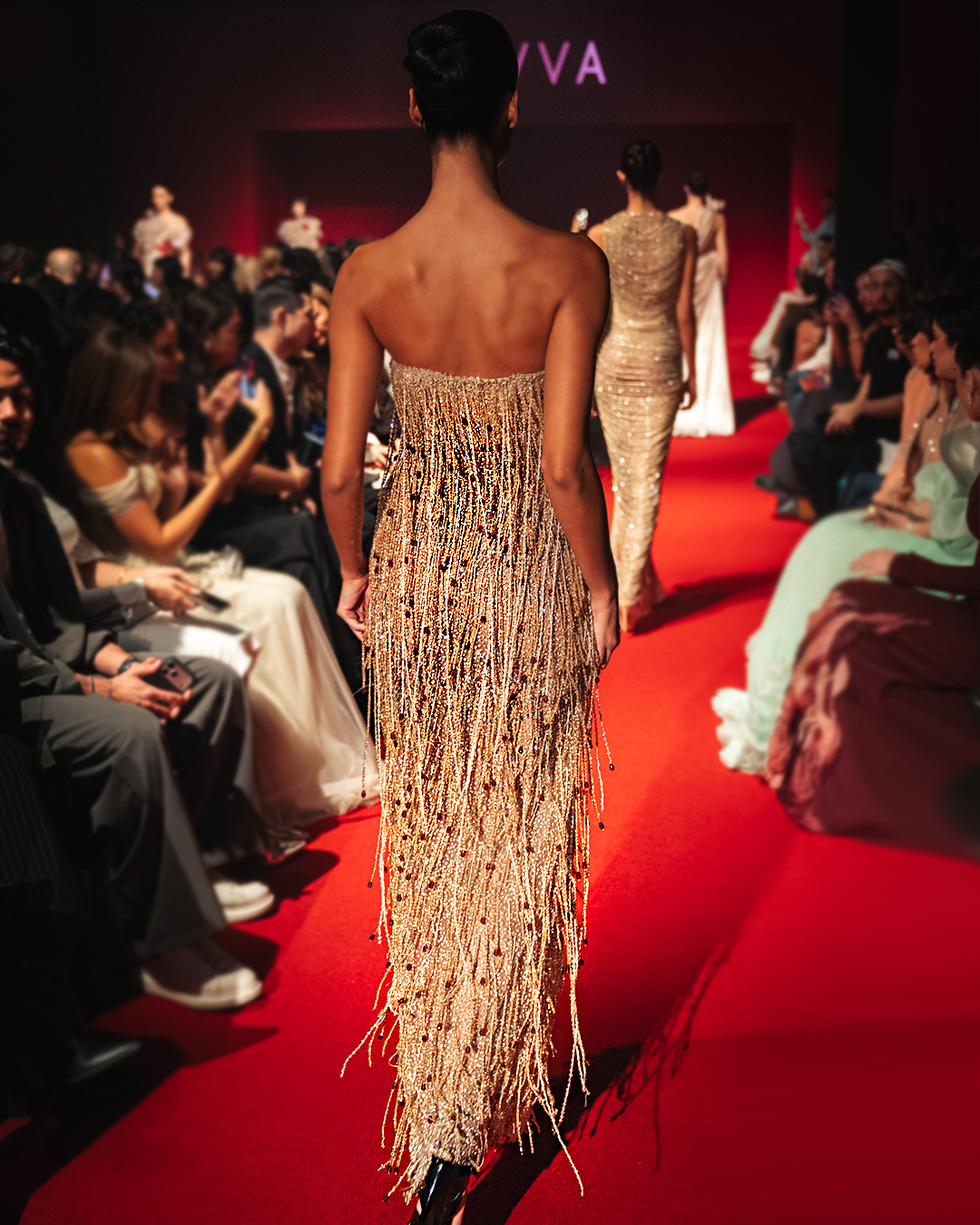 Fully Beaded Strapless Gown