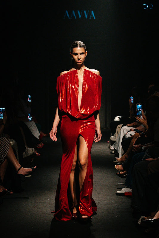 Bold and Elegant Floor-Length Gown