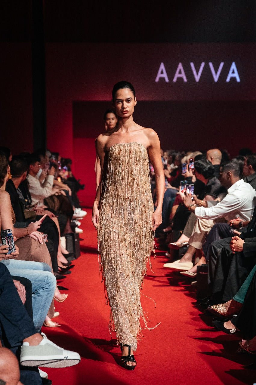 Fully Beaded Strapless Gown