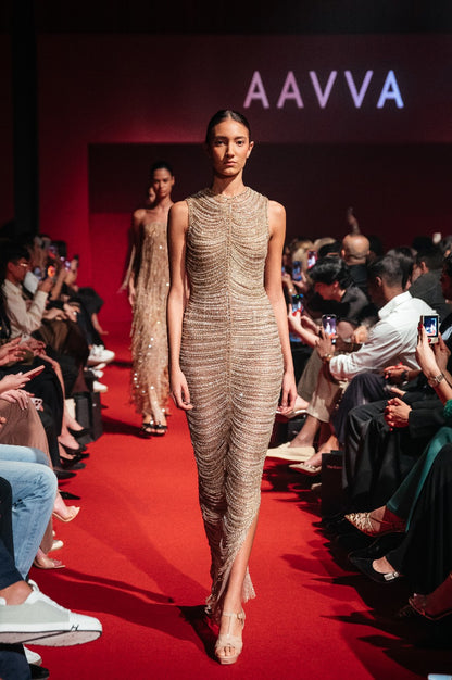 Fully Beaded Strapless Gown