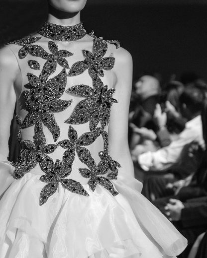 Sleeveless High neck with 3D Embroidery Flowers